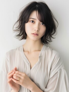 クラン 岡本(Chlan) ウェットヘアこなれミディ外ハネスタイリング