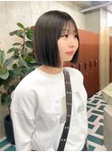 縮毛矯正切りっぱなしボブ（名古屋/栄/矢場町/ボブ/カラー）YI85