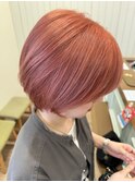 【かほ】【ブリーチあり】コーラルオレンジ