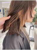 ケアブリーチインナーカラーミディアム前髪顔周りレイヤーカット