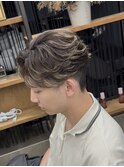 フェザーパーマニュアンスセンターパート毛流れリバースパーマ