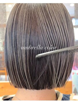 ヘアーアンドメイク サワ 上田本店(SAWA) 20代30代アンブレラグレージュ切りっぱなしボブ