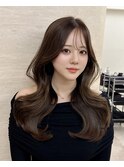 レイヤーカット/前髪/韓国ヘア/くびれヘア/艶カラー