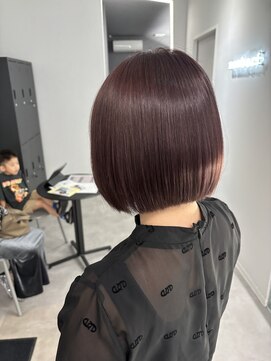 ナンバー 竪町(number+) 秋ボブ透明感艶感ストレート髪質改善夏カラーブラウン