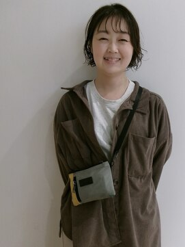 切りっぱなしボブ×パーマ