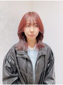 ピンクレッド×くびれヘア