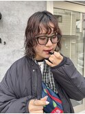顔周りレイヤーミディアムボブ前髪ウェーブパーマ