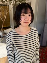ヘアーアイスカルテット(HAIR ICI QUARTET)&nbsp;◎小顔見せボブレイヤー×冬カラー艶ブラウン◎20代30代