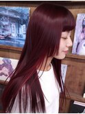 艶ワインレッドボルドーレッドブラウン段カットポイントカット