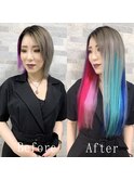 個性派カラー#グラデーションカラー#シールエクステ#柏