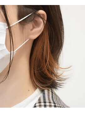 サロン(SALON) 【SALON】外はねボブ　イヤリングカラー　オレンジ　青木晃平
