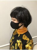 ワンカールパーマで乾かすだけでふんわりマッシュショートヘア