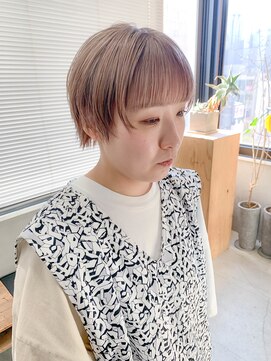 テトヘアー(teto hair) ショートウルフ、ブロンドベージュ、ミルクティーベージュ