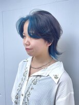 カリーナコークス 原宿 渋谷(Carina COKETH) 水色/ウルフカット/インナーカラー/ダブルカラー/レイヤーカット