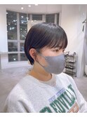 くびれヘア顔周り韓国レイヤーカット黒髪ショートミディアム/柏