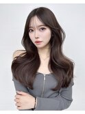 大人可愛い韓国レイヤー くびれヘア 顔周り前髪シースルー