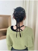 韓国ヘア カチモリヘア タイトアレンジ 三つ編み