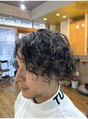 ツイストスパイラルパーマ×刈り上げマッシュ