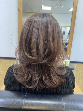 サンシップ(sun ship) コントラストカラーレイヤーセミロング