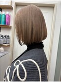 ワンレンボブ前下がりショート内巻きワンカール鎖骨ミディアム