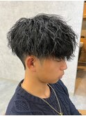 シャドウパーマメンズカットスパイラルパーマツイスパ波巻き
