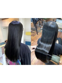 ブリーチヘアもOK！髪に優しい縮毛矯正で理想のストレートヘアを実現。扱いやすくしなやかな美髪に