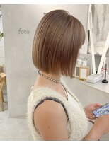 フォト 富山(foto)&nbsp;似合わせカットスモーキーカラーミルクティーブランドボブ