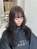天神美容室&nbsp;海外レイヤーカットハッシュカットグレージュ