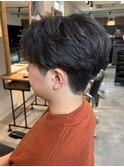 刈り上げセンターパートフェザーパーマメンズパーマ千葉駅保立