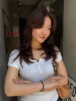 ジーナ 赤羽(XENA)&nbsp;ワンホンレイヤー/顔型別ヘアスタイル特集/ダークブラウン/赤羽