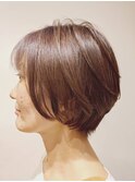目黒大人ショートカットショートボブ白髪ぼかし白髪染め30代40代