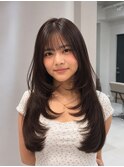 韓国風レイヤーカット髪質改善ダブルカラーハッシュカット