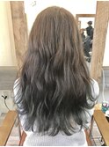 グラデーショングレーアッシュ＆波ウエーブ巻き！