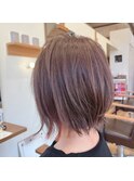 ぱつんとボブ(あご下2cm)xインナーカラー【細岡】