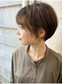 インナーデザインカラーyellow×大人ガーリーショート