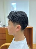 ツーブロック+刈り上げ テーパーフェード