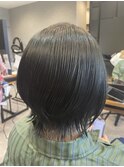 ウルフカットブルーブラック艶カラー透明感顔周りレイヤー