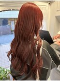 【白石】ブリーチなしダブルカラー赤髪ワインレッド暖色原宿