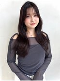 レイヤーカット/シースルーバング/くびれ巻き/透明感カラー