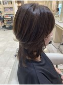 40代50代60代くびれウルフヘア艶カラー白髪ぼかしミディアム