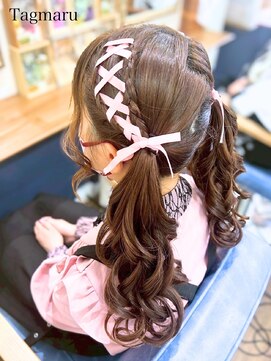 タグマル 推し活ヘアセット☆ツインのレース編み☆