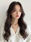 冬◎韓国レイヤー暗髪グレージュ×顔周りカットで小顔