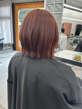 髪質改善/オレンジブラウン/ボブ