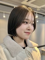 ヌープヘアーアイス(NUUP.hair ici)&nbsp;ブリーチなしカラー◎春のオリーブボブで透明感！20代30代