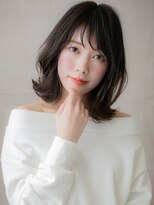 カバーヘア 上尾西口店(COVER HAIR)&nbsp;黒髪アッシュブラック大人美人くびれボブウルフカット30代40代W