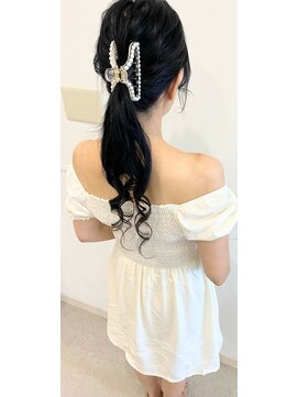 ホワイト(WHITE) ☆シンプルエレガント×ローポニー×ヘアアレンジ☆