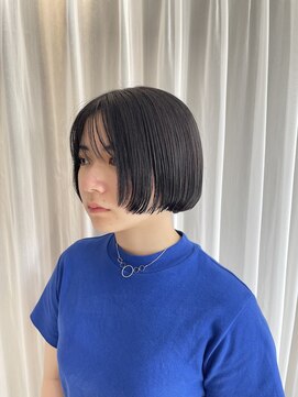 オレンジ 十三店(ORANGE) 黒髪ミニボブでトレンドスタイルに！