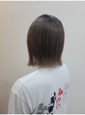 1ブリーチで作る透明感グレージュ×ぱっつんボブ☆
