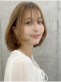 前髪ありボブ内巻きボブ簡単スタイリングシースルーバング