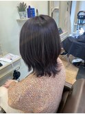 黒髪ボブルフネビージュ小顔ワンレンスペインカール